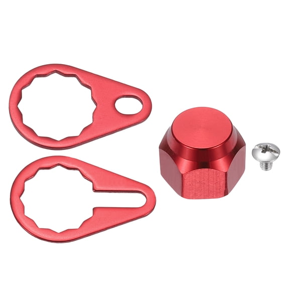 Uxcell Fishing Reel Screw Nut Caps, M8 Right Handle Knob Locking Plate Nut Replacement Part - Fitting For(DIY/Fishing/Repairing Accessories), Red
