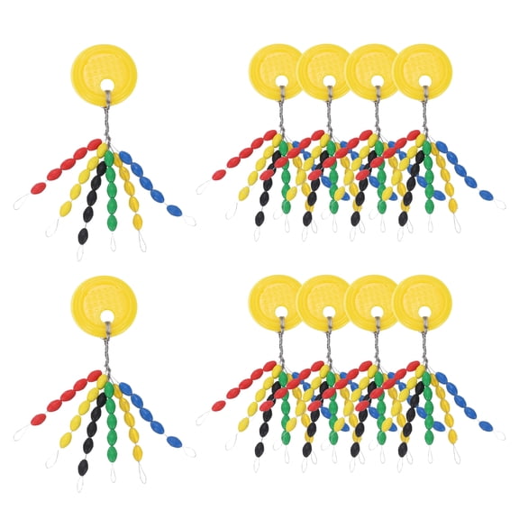 Uxcell Fishing Rubber Bobber Beads Stoppers, 300 Pieces 6 in 1 Float Sinker Stops Cylinder Shape L Size, Multicolor