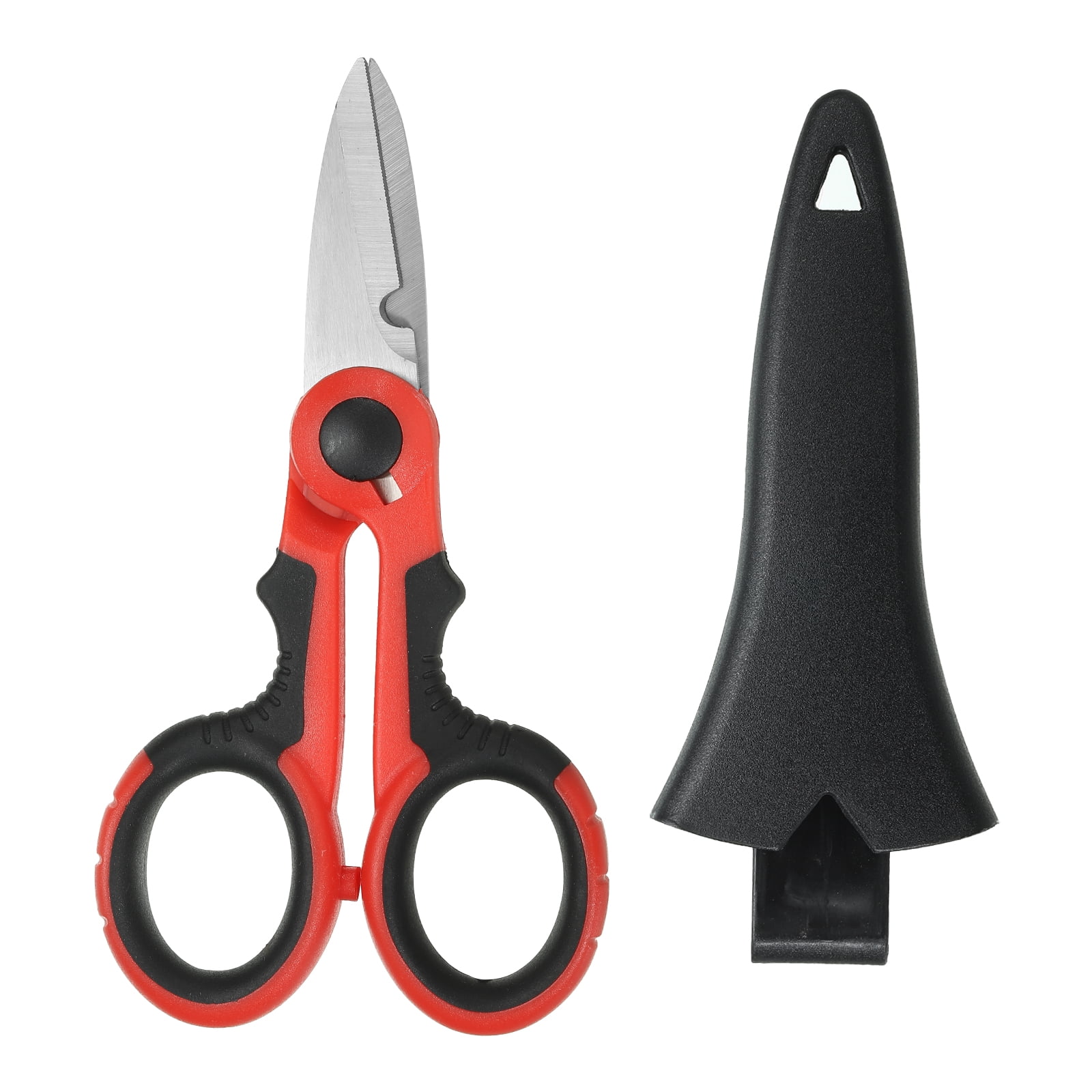 Shell Sheaths Uxcell Fishing Scissors Non-Slip Braided Serrated Edge Scissor with ...