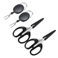 thumbnail image 1 of Uxcell Fishing Scissors Stainless Steel Non-Slip Braided Serrated Edge Scissor with Quick Release Buckle,2 Pack Black, 1 of 6