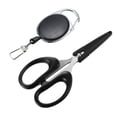 thumbnail image 1 of Uxcell Fishing Scissors Stainless Steel Non-Slip Braided Serrated Edge Scissor with Quick Release Buckle, Black, 1 of 6
