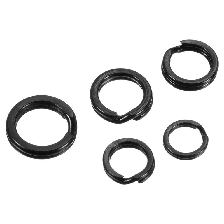 Uxcell Fishing Split Rings, Rings Lure Connector Fishing Accessories, Black  1 Set 