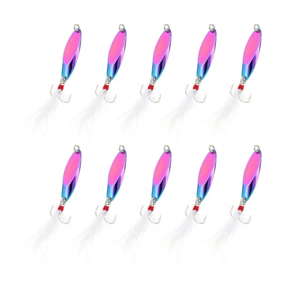 Uxcell 10Pcs 1/4 oz Metal Fishing Spoons Fishing Lures Casting Spoon Multicolor