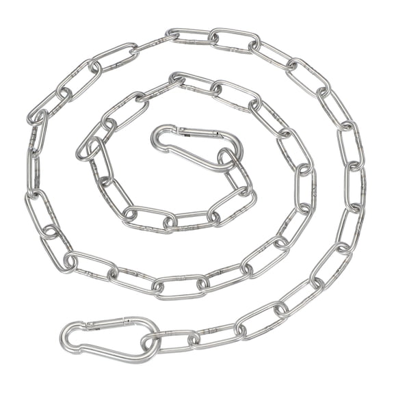 Uxcell Fitness Chain Porch Hanging Swing Chair Chain Heavy Duty Fitness Extension Hammock Hardware Kit Silver 1/8 x 40"