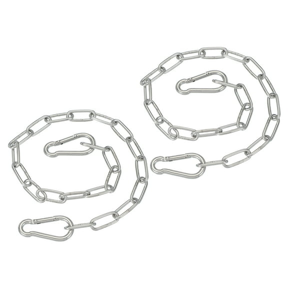 Uxcell Fitness Chain Porch Hanging Swing Chair Chain Heavy Duty Fitness Extension Kit Silver 1/8 x 20"