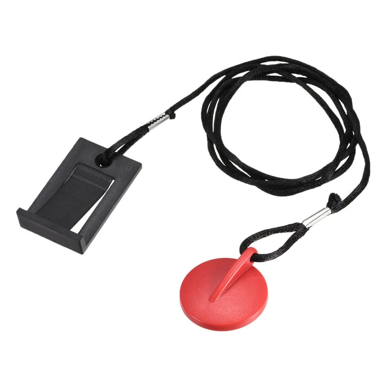 Uxcell Fitness Magnet Key 28mm Dia. Shell 15mm Dia. Magnet Universal Safety Lock for Treadmill Red Black
