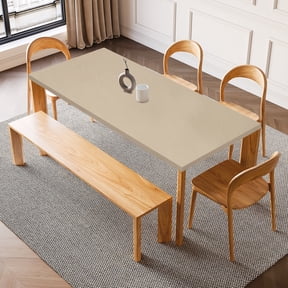 Uxcell Fitted Tablecloth with Elastic Edge, PU Stretch Rectangle Table Cloth Waterproof Stretchable Tables Cover for 35 x 59 Inch Table Indoor & Outdoor Restaurant Party, Light Brown