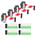 thumbnail image 1 of Uxcell Fixed Wall Mount Retractable Belt Barrier, Crowd Control Belts for Retail Store Stadium Red Belts Silver/Red/White 6.56 ft, 1 of 7