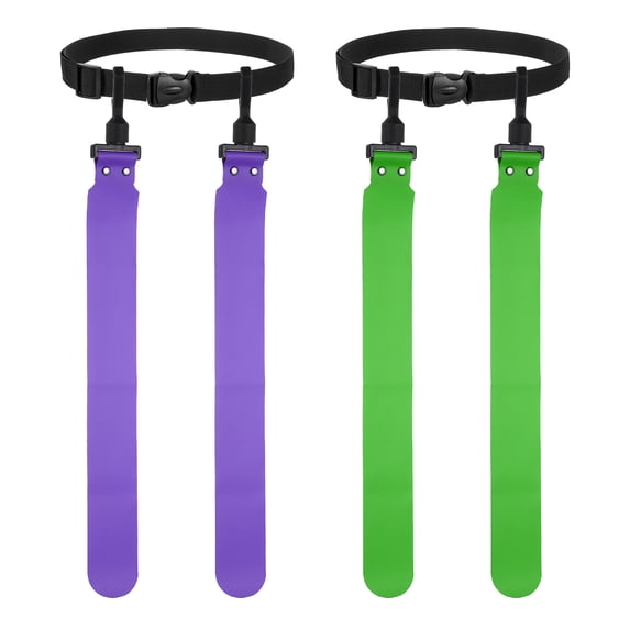 Uxcell Flag Football, Adjustable Flag Football Belts with 1 Belt and 2 Flags Easy Tear Away 2Pcs & Emerald Green/Purple - Fitting For(Youth/Adults Players Training Equipment/Competition)