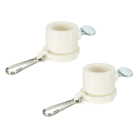 Uxcell Flag Pole Rings Mounting Clips Rotating Adjustable Fasteners White 19mm x 27mm Pack of 2