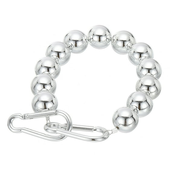 Uxcell Flagpole Retainer Ring, 12 Beaded Mount Ring Keep Flag Close to Pole with Stainless Steel Cable, Silver Tone