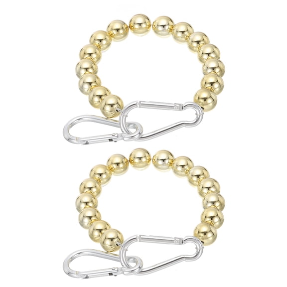 Uxcell Flagpole Retainer Ring, 15 Beaded Mount Ring Keep Flag Close to Pole with Stainless Steel Cable, Gold 2 Pcs