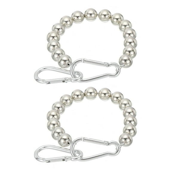 Uxcell Flagpole Retainer Ring, 15 Beaded Mount Ring Keep Flag Close to Pole with Stainless Steel Cable, Silver 2 Pcs