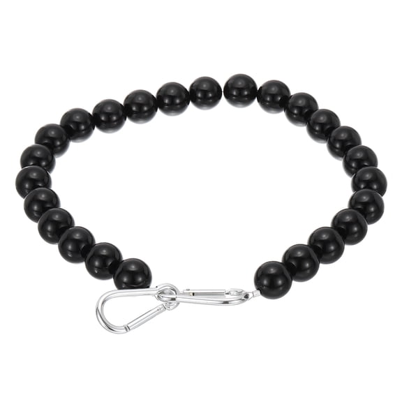 Uxcell Flagpole Retainer Ring, 25 Beaded Mount Ring Keep Flag Close to Pole with Stainless Steel Cable, Black