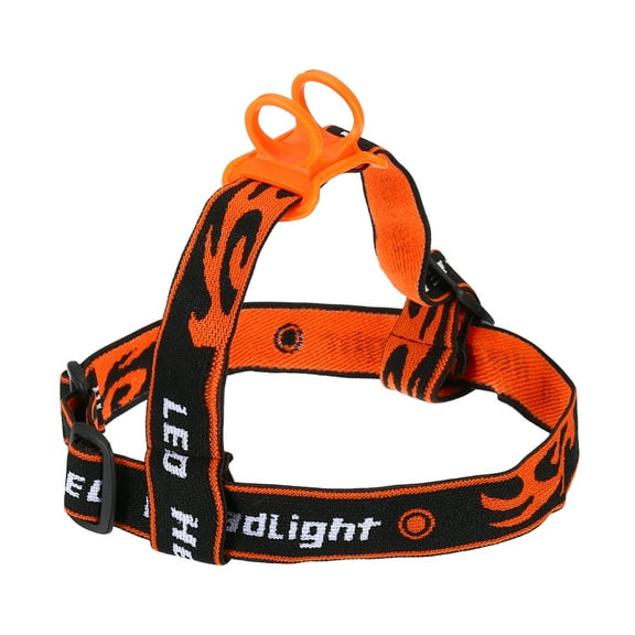 Uxcell Flashlight Headband Holder, Nylon Adjustable High Elastic Hands-Free Headlamp Headlight Strap, Orange
