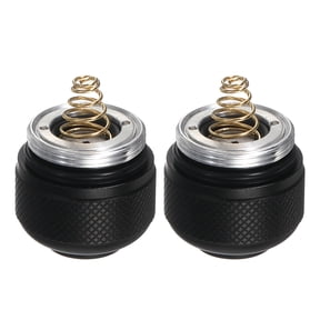 Uxcell Flashlight Tail Cap 2 Pcs, Flash Light End Cap 20.8mm External Thread Aluminum Alloy with Button Spring Tail Switch for Home Camping Security LED Flashlight Indoor Outdoor, Black