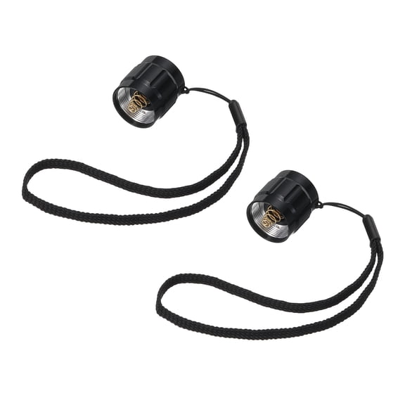 Uxcell Flashlight Tail Cap 2 Pcs, Flash Light End Cap 21mm Internal Thread Aluminum Alloy with Button Spring Tail Switch for Home Camping Security LED Flashlight Indoor Outdoor, Black