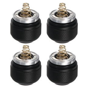 Uxcell Flashlight Tail Cap 4 Pcs, Flash Light End Cap 20.8mm External Thread Aluminum Alloy with Button Spring Tail Switch for Home Camping Security LED Flashlight Indoor Outdoor, Black