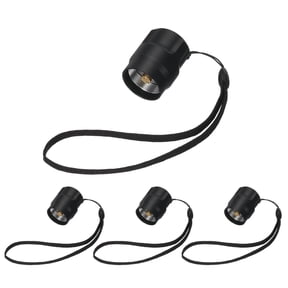 Uxcell Flashlight Tail Cap 4 Pcs, Flash Light End Cap 22mm Internal Thread Aluminum Alloy with Button Tail Switch for Home Camping Security LED Flashlight Indoor Outdoor, Black