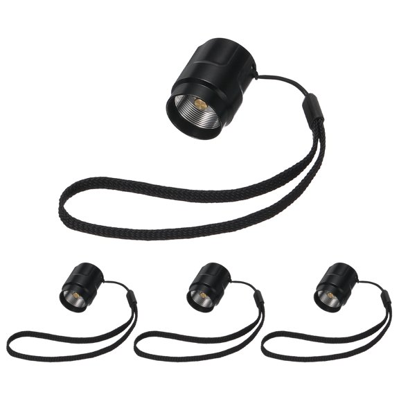 Uxcell Flashlight Tail Cap 4 Pcs, Flash Light End Cap 22mm Internal Thread Aluminum Alloy with Button Tail Switch for Home Camping Security LED Long Flashlight Indoor Outdoor, Black