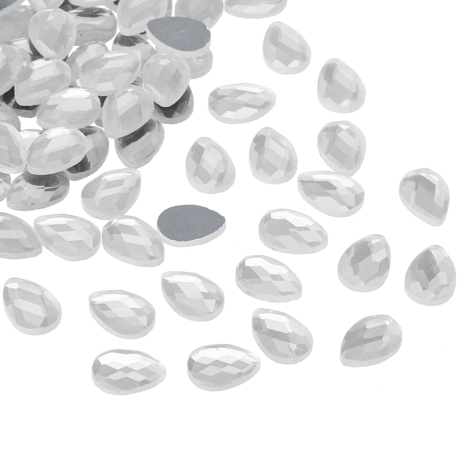 Uxcell Flat Back Acrylic Teardrop Gems, 14x10mm Teardrop Rhinestones ...