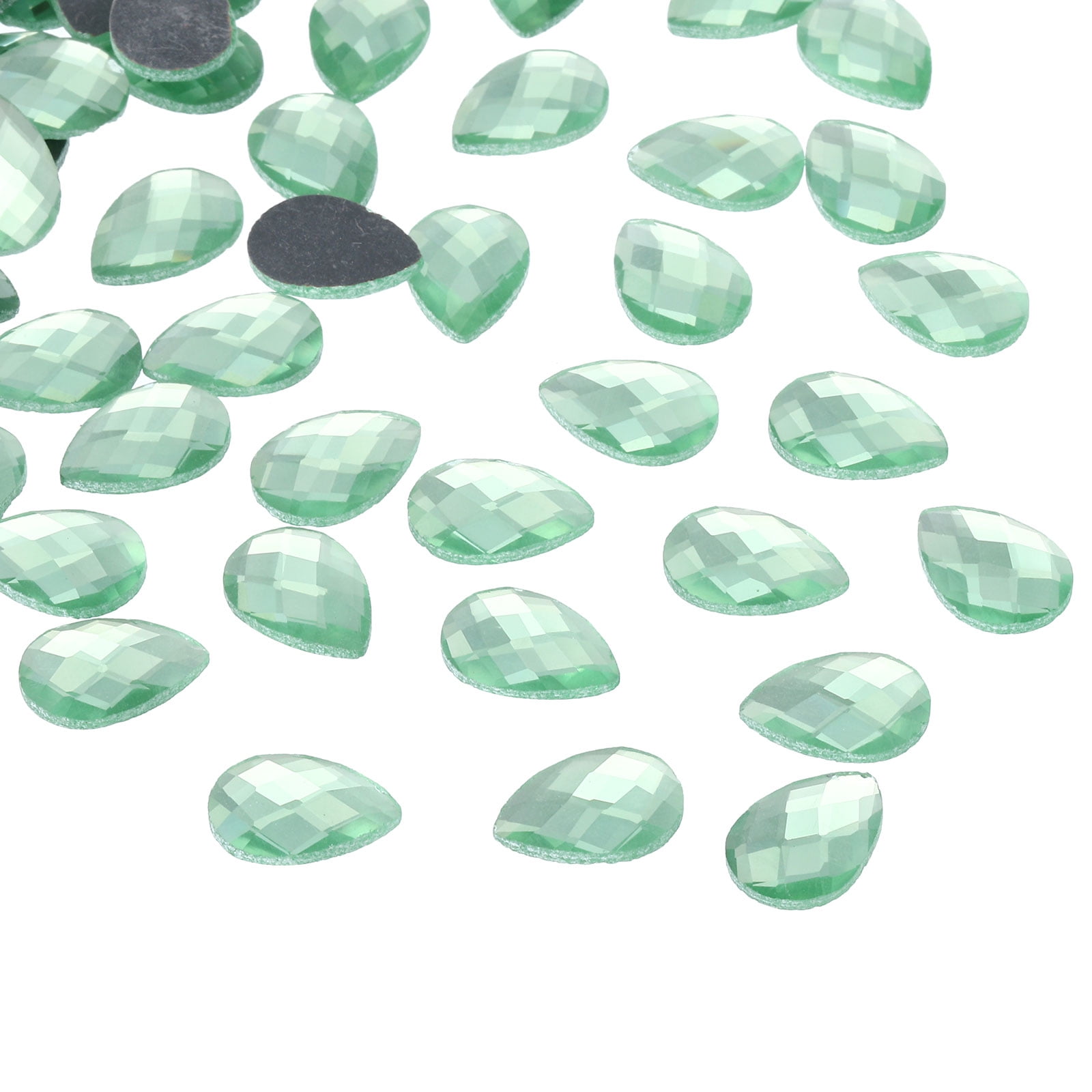 PATIKIL Acrylic Teardrop Rhinestones - 100Pcs 8x6mm Flat Back Clear Gems For Jewelry Making, DIY Crafts, Nail Art
