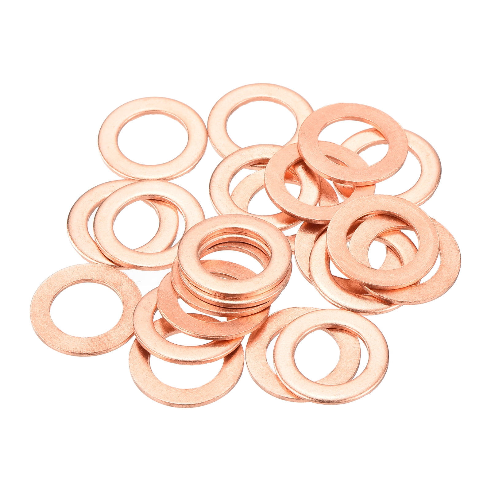 Uxcell Flat Copper Washers Copper Flat Sealing Ring Copper 22 pack ...