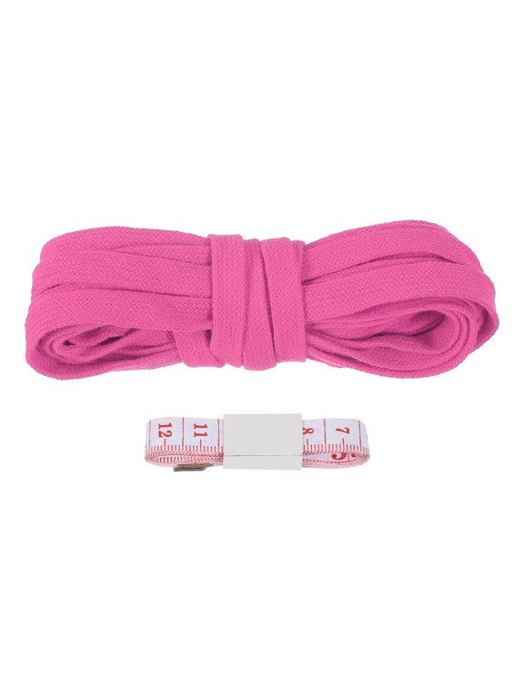Flat Drawstring Cord Replacement Soft Cotton Hoodie String Cord Roll Dark Pink 10mm x 5 Yd