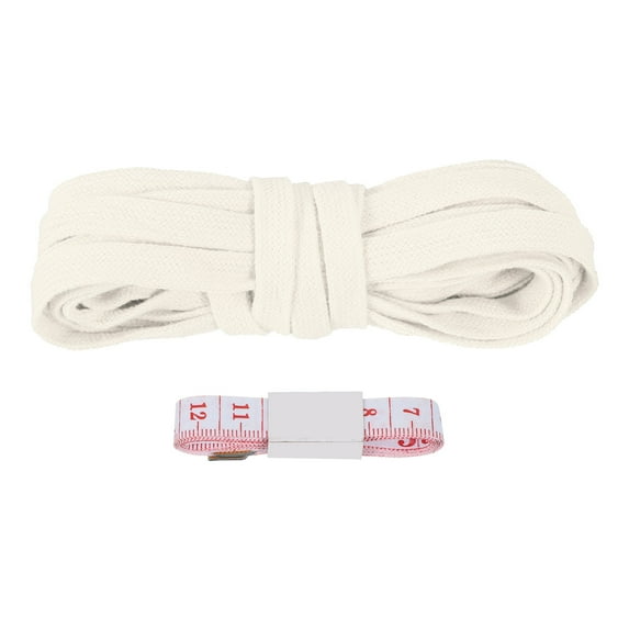 Uxcell Flat Drawstring Cord Replacement Soft Cotton Hoodie String Cord Roll White 12mm x 5 Yd