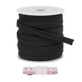 thumbnail image 1 of Uxcell Flat Drawstring Cord Replacement Soft Cotton Hoodie String Cords Black 12mm x 22 Yd, 1 of 6