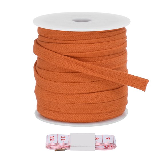 Uxcell Flat Drawstring Cord Replacement Soft Cotton Hoodie String Cords Brown 10mm x 27 Yd