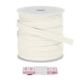 thumbnail image 1 of Uxcell Flat Drawstring Cord Replacement Soft Cotton Hoodie String Cords White 10mm x 27 Yd, 1 of 6