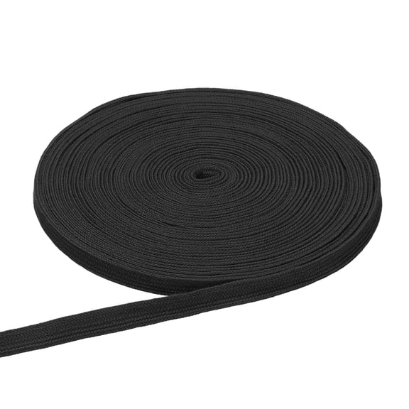 Uxcell Flat Drawstring Cord Rope 27 Yards x 0.5" Draw String Replacement Rope for Sweatpants Hoodie Black