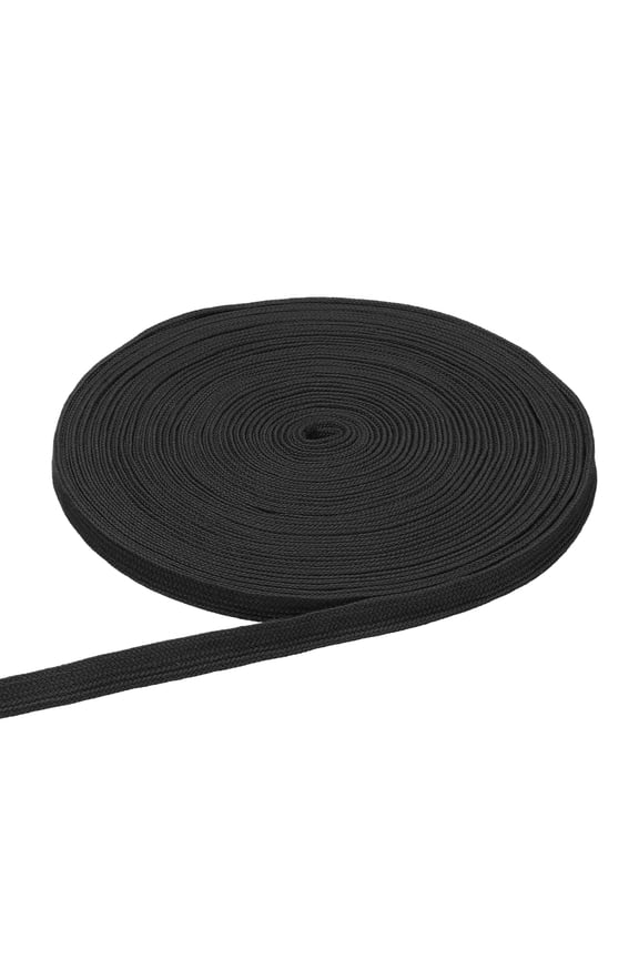 Flat Drawstring Cord Rope, 27 Yards x 0.5 Inch Draw String Replacement Rope Drawstring for Sweatpants Hoodie Pants Shorts Garment Accessories, Black