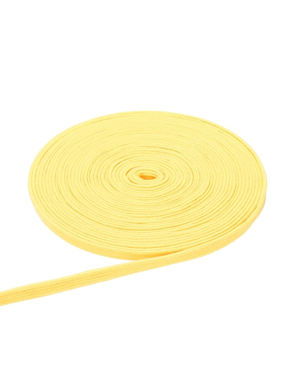 Flat Drawstring Cord Rope 27 Yards x 0.5" Draw String Replacement Rope for Sweatpants Hoodie Light Yellow
