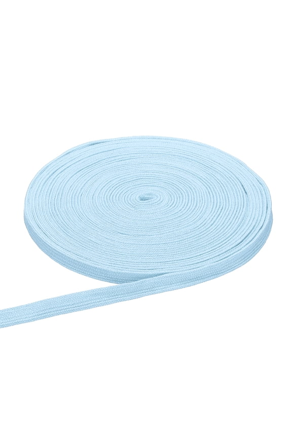Flat Drawstring Cord Rope, 27 Yards x 0.5 Inch Draw String Replacement Rope Drawstring for Sweatpants Hoodie Pants Shorts Garment Accessories, Light Blue