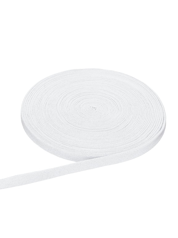 Flat Drawstring Cord Rope 27 Yards x 0.5" Draw String Replacement Rope for Sweatpants Hoodie White
