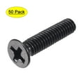 thumbnail image 1 of Uxcell Flat Head Screws Carbon Steel Screw Fastener Zinc Plated M4 x 0.63" Black 50 Pack, 1 of 5