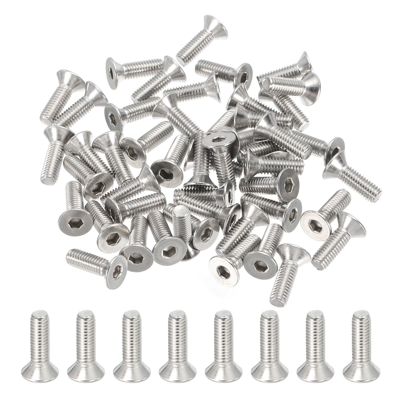 Countersunk Allen Bolts MewuDecor #8-32 X 5/8 Flat Head Socket Cap Screws - Stainless Steel 304, 50 Pack Fully Threaded Machine Screws