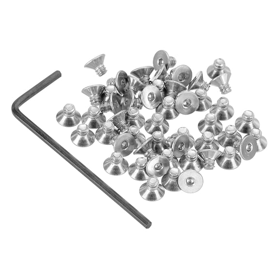Uxcell Flat Head Socket Cap Screws Countersunk Bolts Head Machine Screws 304 Stainless Steel (18-8) UNC Socket Drive Bolt Fasteners for Industry Machinery Household #4-40 x 5/32 " 50