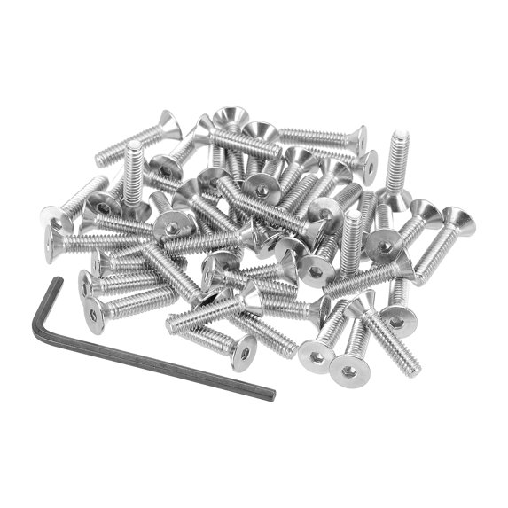 Uxcell Flat Head Socket Cap Screws Countersunk Bolts Head Machine Screws 304 Stainless Steel (18-8) UNC Socket Drive Bolt Fasteners for Industry Machinery Household #8-32 x 3/4" 50