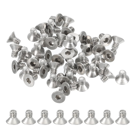 Uxcell 50Pcs #10-24 x 5/16" 304 Stainless Steel Flat Countersunk Head Socket Cap Screw