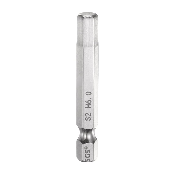 Uxcell Flat Hex Screwdriver Bit 6mm (H6) 1/4" Hex Shank 2" Long Magnetic