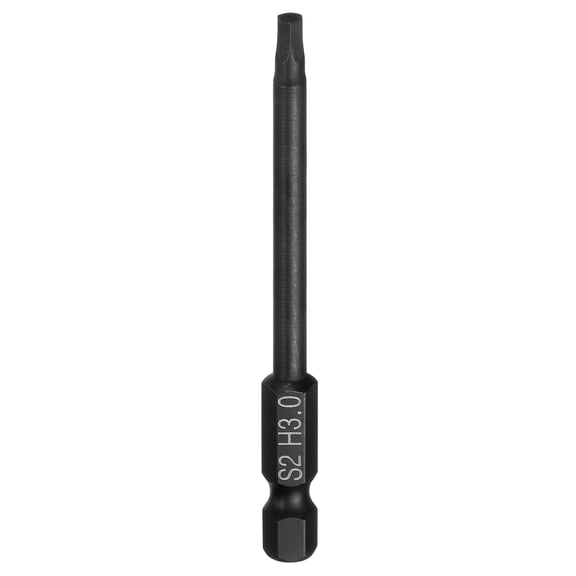 Uxcell Flat Hex Screwdriver Bit H3.0 Magnetic Tip 1/4" Shank 3" Long Black