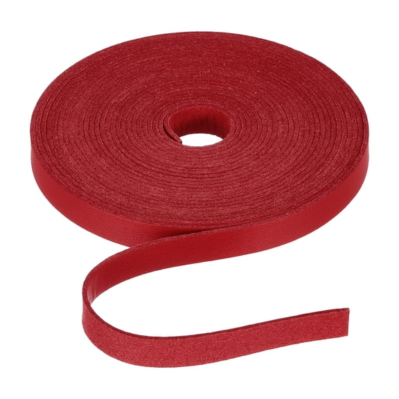 Uxcell Flat Leather Cord,197 Inch 10mm Leather String PU Faux Leather Straps-Red
