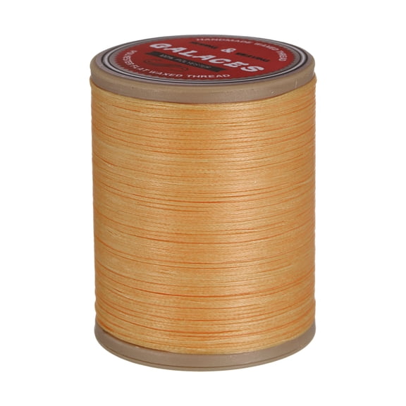 Uxcell Flat Leather Sewing Waxed Thread, 190m / 208 Yards Polyester Wax String, 100D Wax Stitching Cord for Leather Crafts, Light brown
