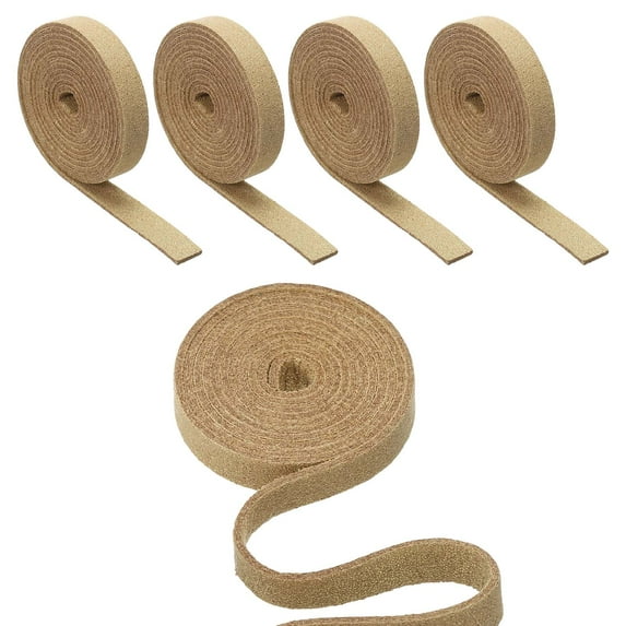 Uxcell Flat Leather Strap, Length PU Leather Strip Single Sided String Cord Strip for Crafts Necklace Bracelets Light Gold 5/16"