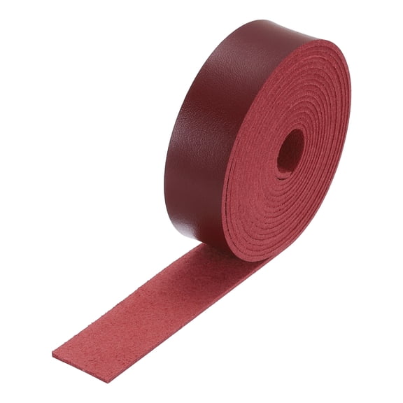 Uxcell Flat Leather Strip, 1 Inch Wide 79 Inch Long Leather Cord Faux Leather Strips Strap,Black