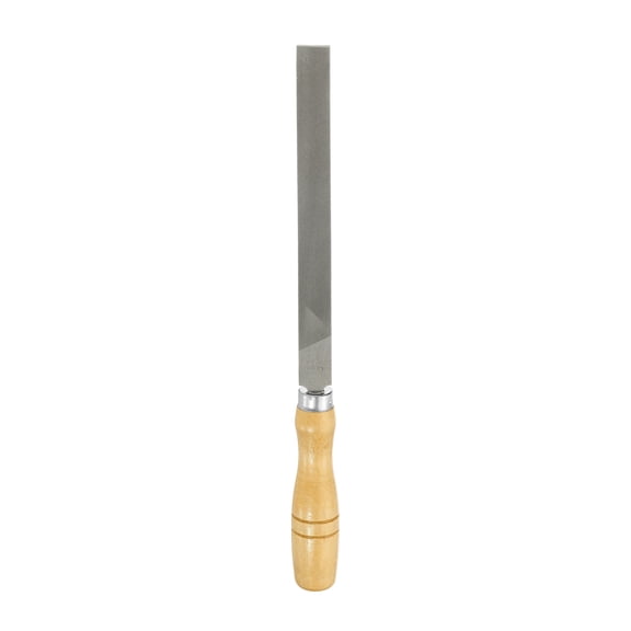 Uxcell Flat Medium Cut File 8" Double Cut Teeth High Carbon Steel with Wood Handle