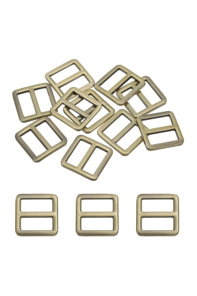 Flat Metal Slide Buckle 0.7 Inch / 19mm, 10 Pcs Tri-glide Sliders Webbing Strap Belt Adjuster Bronze